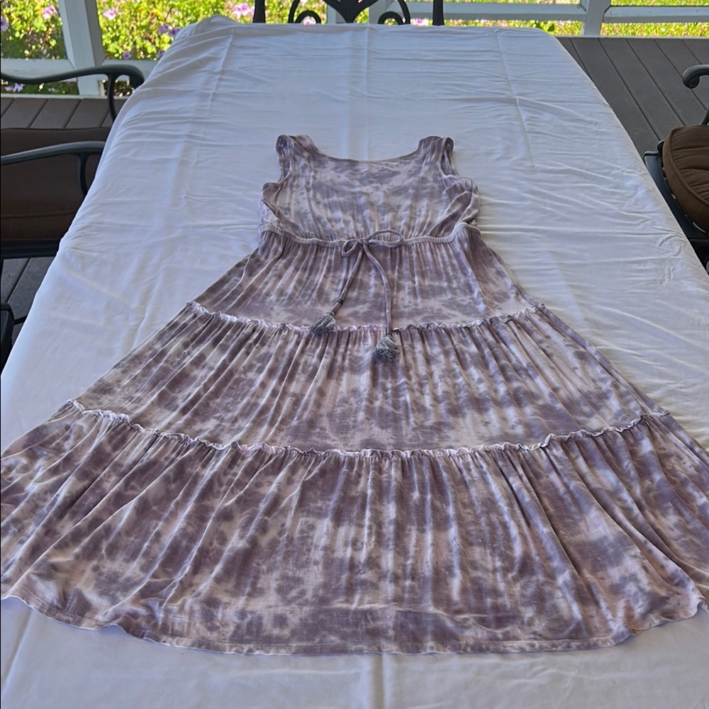 Knox Rose lavender  Ruched Tiered Maxi Sundress